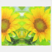 Hellgelbe Sonnenblumen Fleecedecke (Vorderseite (Horizontal))