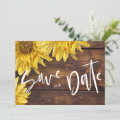 Hellgelbe Sonnenblumen-Hochzeit Save The Date (Stehend Vorderseite)