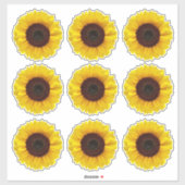 Hellgelbe Sonnenblumen Kiss-Cut Vinyl Stickers Aufkleber (Blatt)