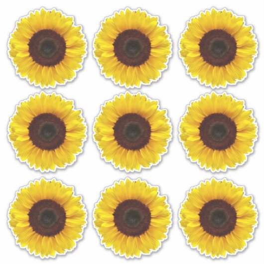 Hellgelbe Sonnenblumen Kiss-Cut Vinyl Stickers Aufkleber (Vorderseite)