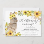 Hellgelbe Sonnenblumen niedliche Mädchendusche Einladung (Vorderseite)