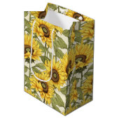 Hellgelbe Sonnenblumenbeutel Mittlere Geschenktüte (Vorderseite Schrägansicht)