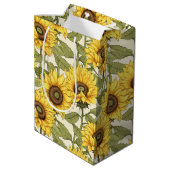 Hellgelbe Sonnenblumenbeutel Mittlere Geschenktüte (Rückseite Schrägansicht)