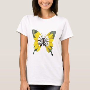 Hellgelbe Sonnenblumenschmetterling-Blume T-Shirt