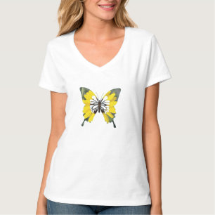 Hellgelbe Sonnenblumenschmetterling-Blume T-Shirt