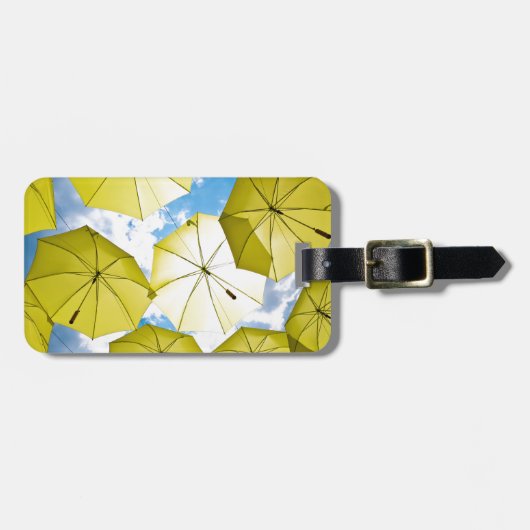 Hellgelbe Sonnenschirme Gepäckanhänger (Vorderseite horizontal)