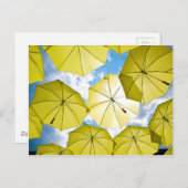 Hellgelbe Sonnenschirme Postkarte (Vorne/Hinten)