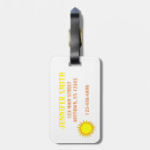 Hellgelbe sonnige Sommersonnenschirme Gepäckanhänger (Rückseite vertikal)