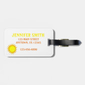 Hellgelbe sonnige Sommersonnenschirme Gepäckanhänger (Rückseite horizontal)