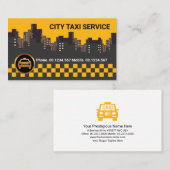 Hellgelbe Stadt Skyline Landscape Taxi Fahrer Visitenkarte (Vorne/Hinten)