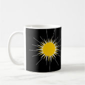 Hellgelbe strahlende Sonne Kaffeetasse (Links)