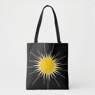 Hellgelbe strahlende Sonne Tasche