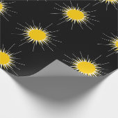 Hellgelbe strahlende Sonnenstrahlung Geschenkpapier (Ecke)