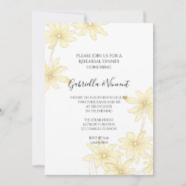 Hellgelbe Tischtennis Hochzeitessen Probe Einladung