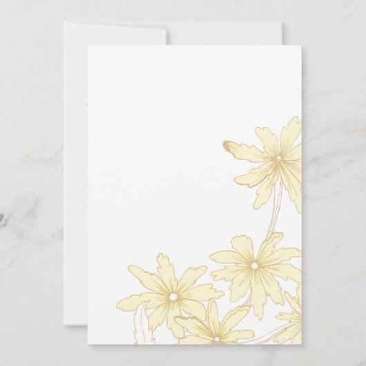 Hellgelbe Tischtennis Hochzeitessen Probe Einladung (Rückseite)