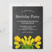 Hellgelbe Tulip-Blume Geburtstagsparty Einladung (Vorderseite)