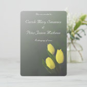 Hellgelbe Tulip-Blume Hochzeit Einladung (Stehend Vorderseite)