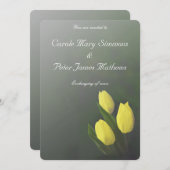 Hellgelbe Tulip-Blume Hochzeit Einladung (Vorne/Hinten)