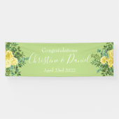 Hellgelbe und blassgrüne Rose Blumenzehen Banner (Horizontal)