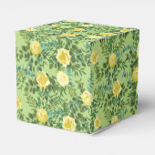Hellgelbe und blassgrüne Rose Blumenzehen Geschenkschachtel (Rückseite)