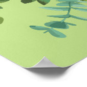 Hellgelbe und blassgrüne Rose Blumenzehen Poster (Ecke)