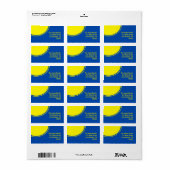 Hellgelbe und blaue Mod Adressaufkleber (Vorne)