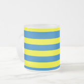 Hellgelbe und blaue Streifen Mattglastasse (Vorderseite Links)