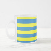 Hellgelbe und blaue Streifen Mattglastasse (Links)