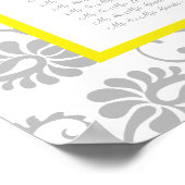 Hellgelbe und graue Sitzkarte alphabetisch Poster (Ecke)