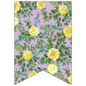 Hellgelbe und Lilac Lila Rose Blumenzehen Wimpelkette (Erste Fahne)