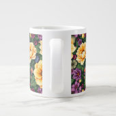 Hellgelbe und violette Blumen farbenfrohe Blumen Jumbo-Tasse (Rückseite)