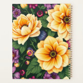 Hellgelbe und violette Blumen farbenfrohe Blumen Planer (Rückseite)