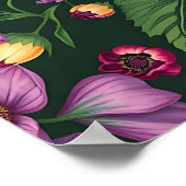 Hellgelbe und violette Blumen farbenfrohe Blumen Poster (Ecke)