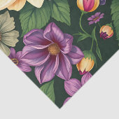 Hellgelbe und violette Blumen farbenfrohe Blumen Seidenpapier (Detail)