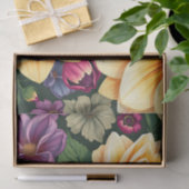 Hellgelbe und violette Blumen farbenfrohe Blumen Seidenpapier (Geschenk)