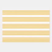 Hellgelbe und weiße fünf Streifen Muster Geschenkpapier Set (Vorderseite)