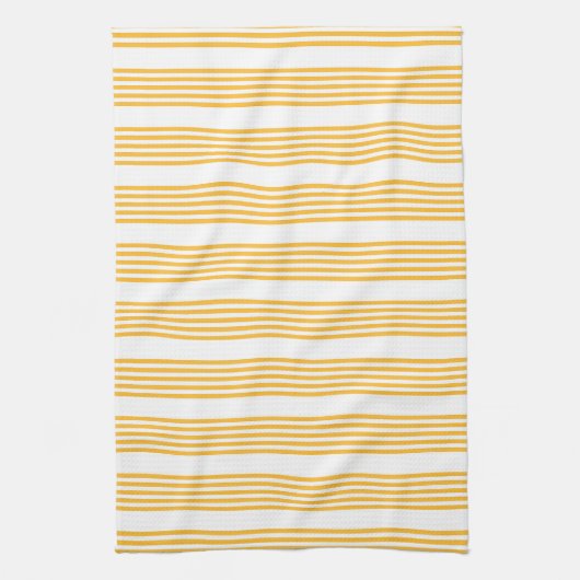 Hellgelbe und weiße fünf Streifen Muster Geschirrtuch (Vertikal)