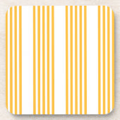 Hellgelbe und weiße fünf Streifen Muster Getränkeuntersetzer (Vorderseite)