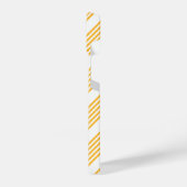 Hellgelbe und weiße fünf Streifen Muster iPhone Hülle (Linke Seite)