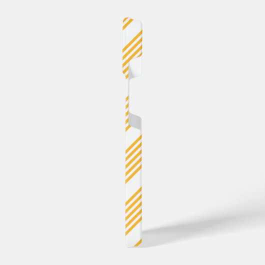 Hellgelbe und weiße fünf Streifen Muster iPhone Hülle (Linke Seite)