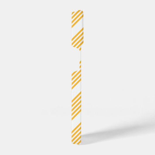 Hellgelbe und weiße fünf Streifen Muster iPhone Hülle (Rechte Seite)