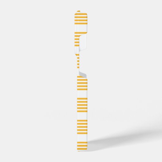 Hellgelbe und weiße fünf Streifen Muster iPhone Hülle (Linke Seite)