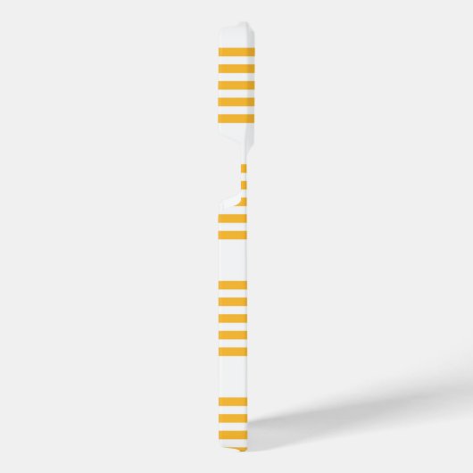 Hellgelbe und weiße fünf Streifen Muster iPhone Hülle (Rechte Seite)