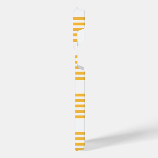 Hellgelbe und weiße fünf Streifen Muster iPhone Hülle (Linke Seite)