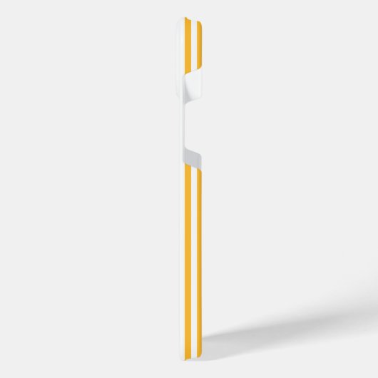 Hellgelbe und weiße fünf Streifen Muster iPhone Hülle (Linke Seite)