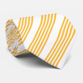 Hellgelbe und weiße fünf Streifen Muster Krawatte (Gerollt)