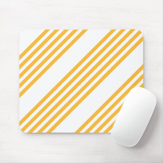 Hellgelbe und weiße fünf Streifen Muster Mousepad (Mit Mouse)
