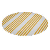 Hellgelbe und weiße fünf Streifen Muster Schneidebrett (Ecke)