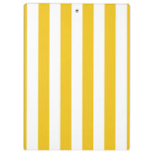 Hellgelbe und weiße Streifen Moderne Personalisier Klemmbrett (Rückseite)