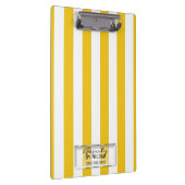 Hellgelbe und weiße Streifen Moderne Personalisier Klemmbrett (Rechts)